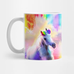 Rainbow Horse Wearing Love Heart Glasses Mug